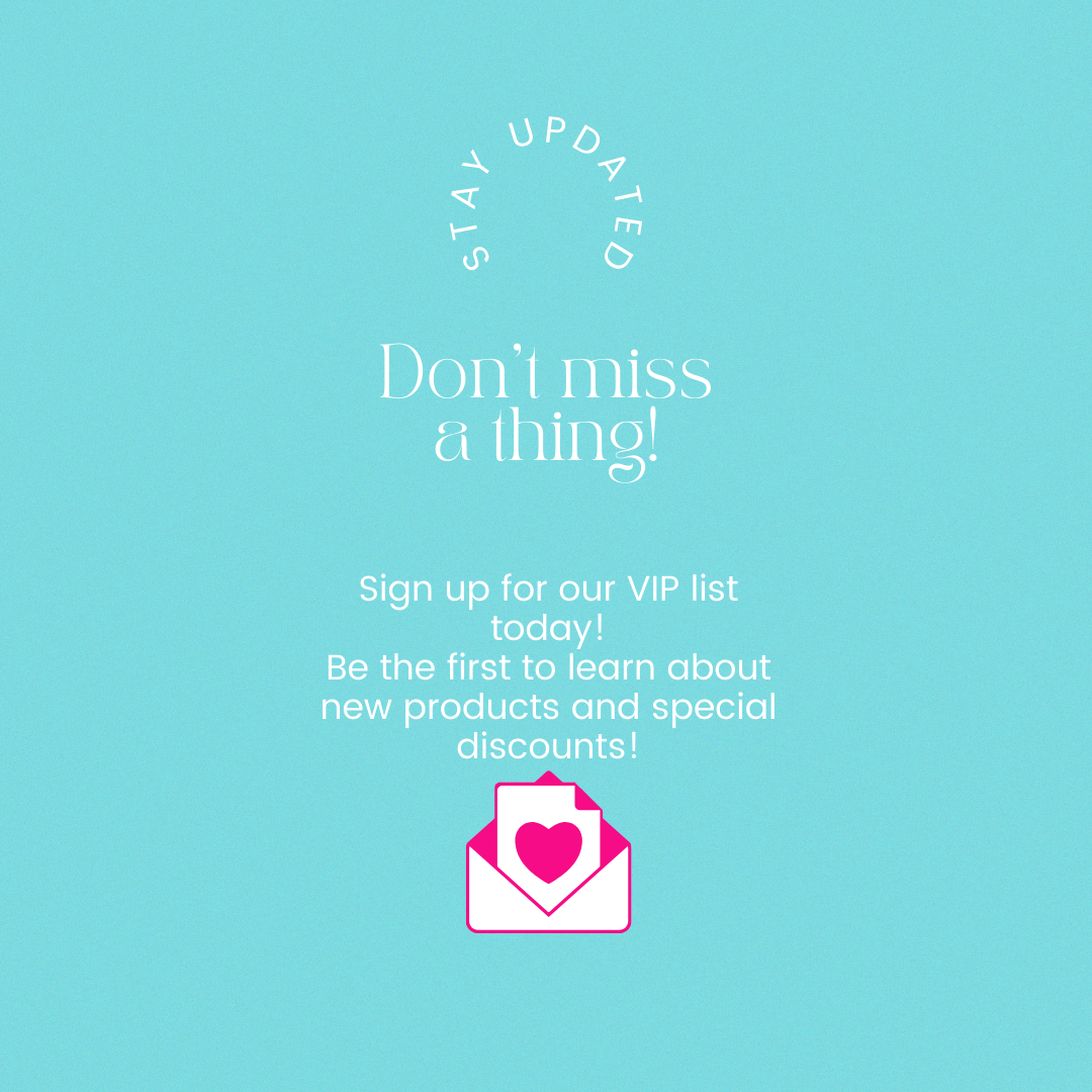 Teal background with an envelope with a pink heart inviting people to sign up for Callio Fragrance's email list.