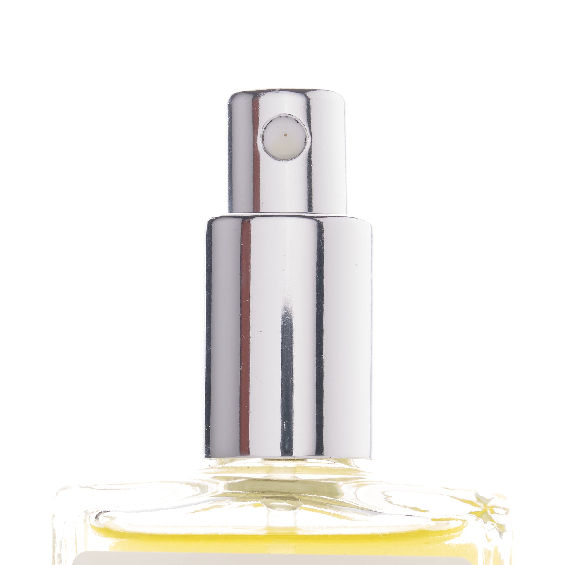 Callio Fragrance-closeup of silver spray top.